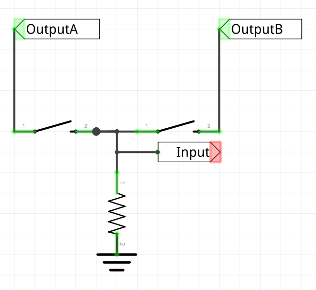 Figure 3-7: One input to read two switches