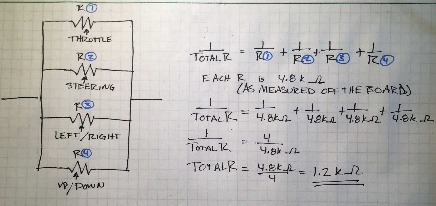 Figure 3-15: Joystick potentiometers in parallel.