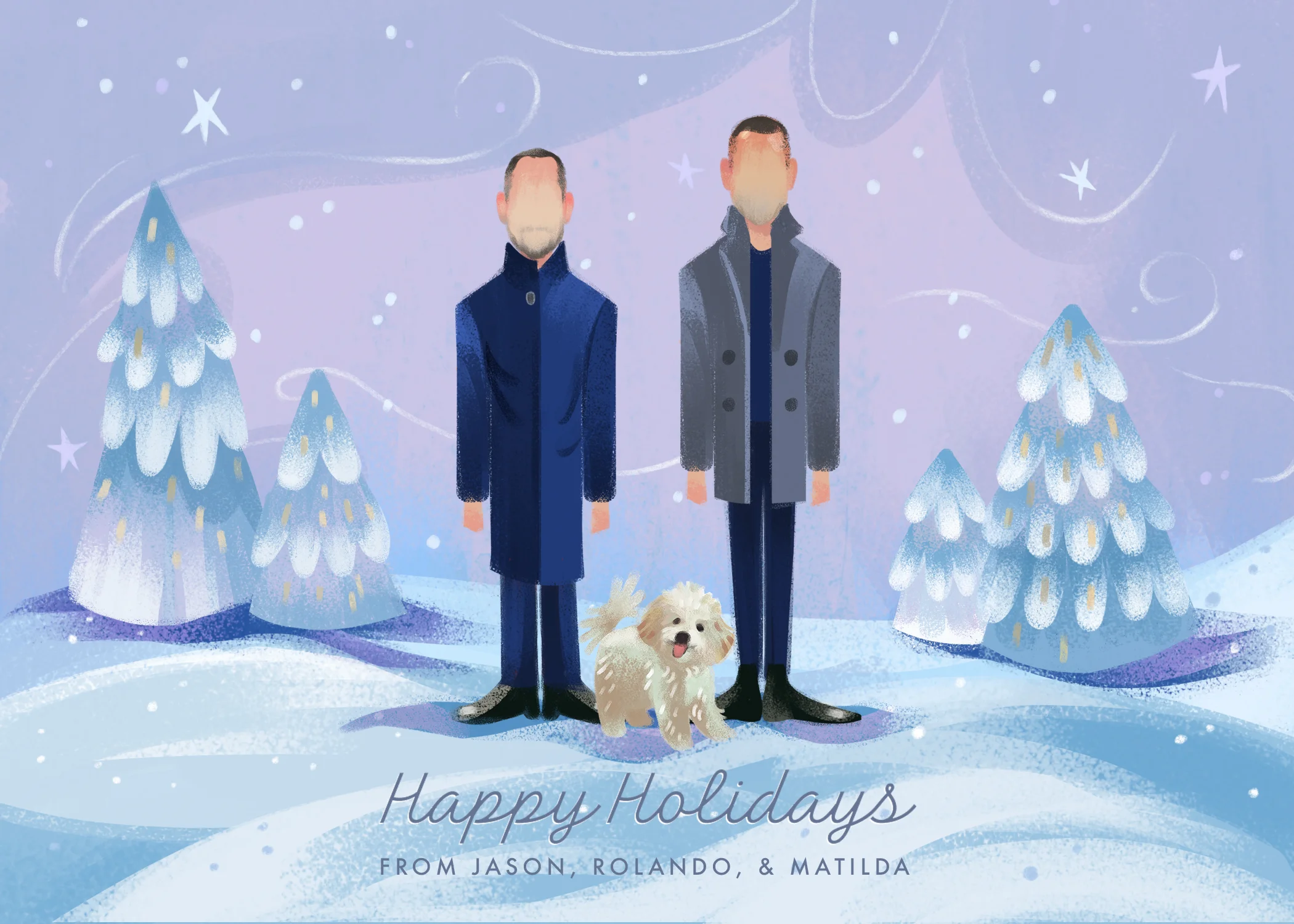 Photoshop, 2018. Custom Christmas card.