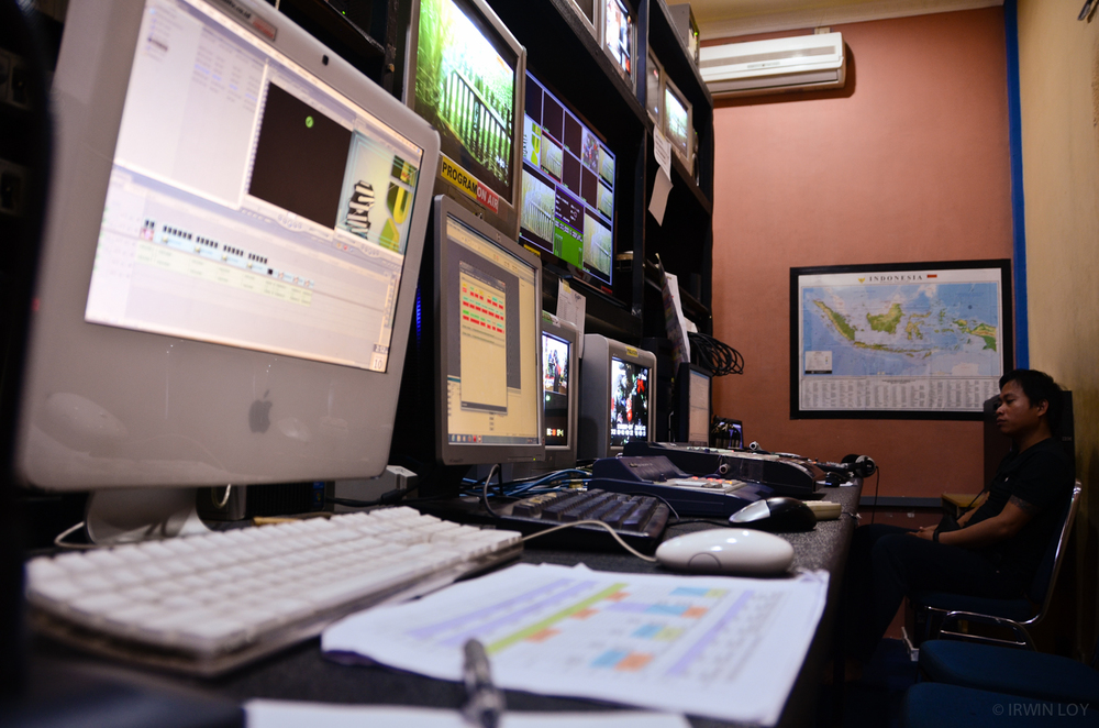  The studio at RuaiTV, a community television station in Pontianak. 