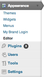 Wordpress wp-admin navigation element.
