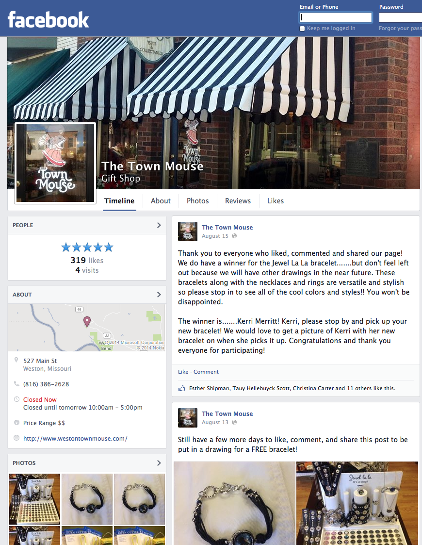 Weston Town Mouse Facebook Page