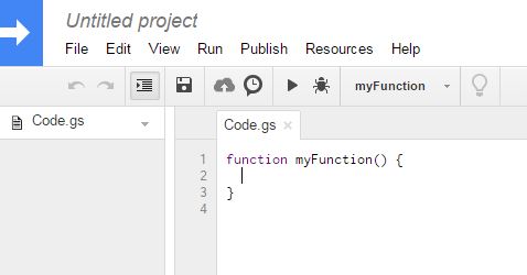 Google script editor page