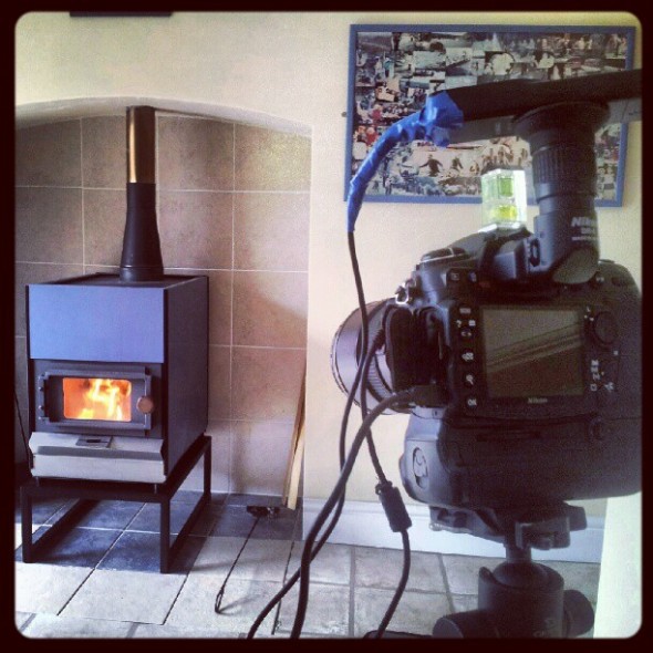 Real flame set up shot