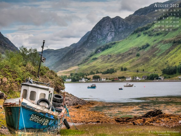 August 2012 Desktop Wallpaper 1024x768 - Loch Long, Scotland