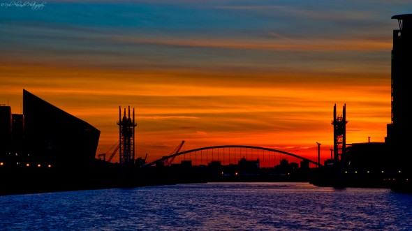 Salford Quays at sunset