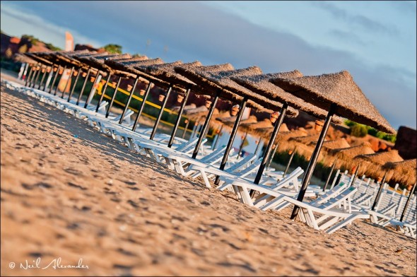 Su n loungers on the beach at Vilamoura, Portugal (Click for larger)