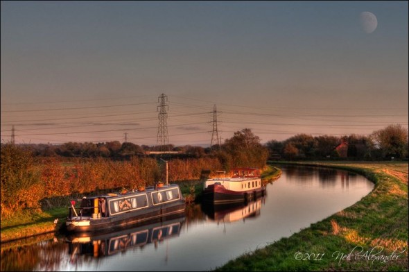 A utumn sunset over Bridgewater Canal, Lymm, Cheshire (Click for larger)