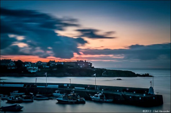 Cemaes Harbour, Anglesey at sunset - 30secs exp f16 ISO200