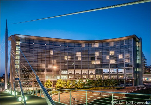 The Lowry Hotel, Manchester at dusk by Neil Alexander