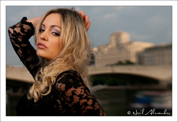South Bank Portrait Shoot - Karolina Szwemin by Neil Alexander - blurring the background to bring out the subject