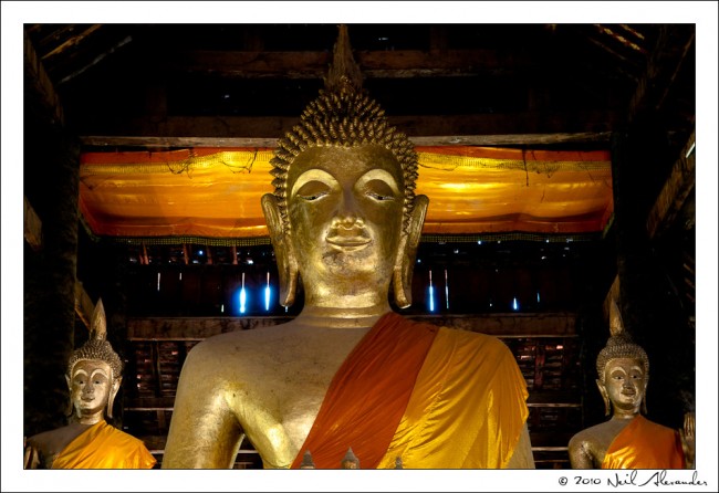 B uddhas in Wat Visounnarath, Luang Prabang by Neil Alexander