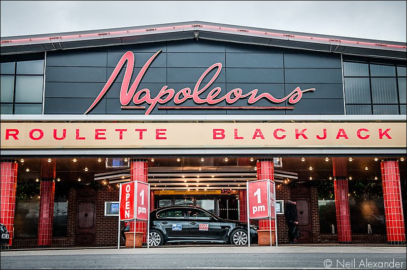 City taxi outside Napoleon's casino, Sheffield