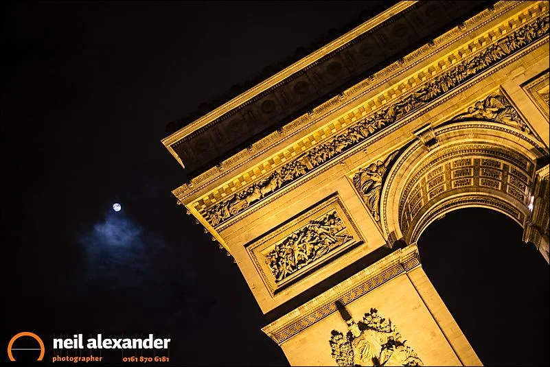 The Arc de Triomphe and the moon - this image was simply a lucky strike. The clouds just happened to part and reveal the moon as I was about to leave.