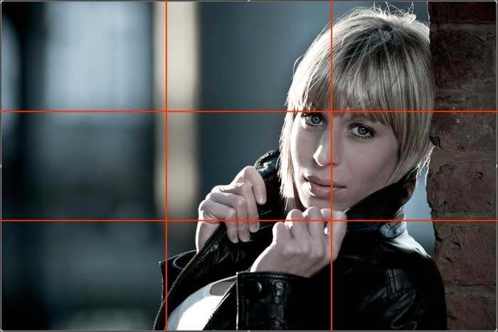 Similarly in this image I placed the model to the right of the frame focusing on her eyes and placing them to the top right.