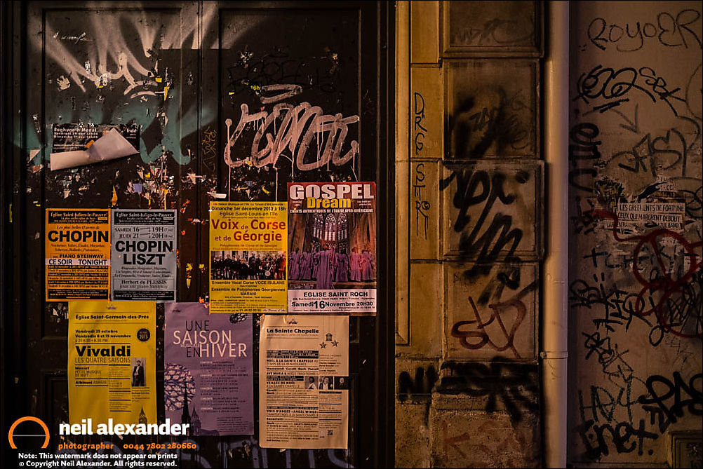 Flyposters and graffiti, Paris