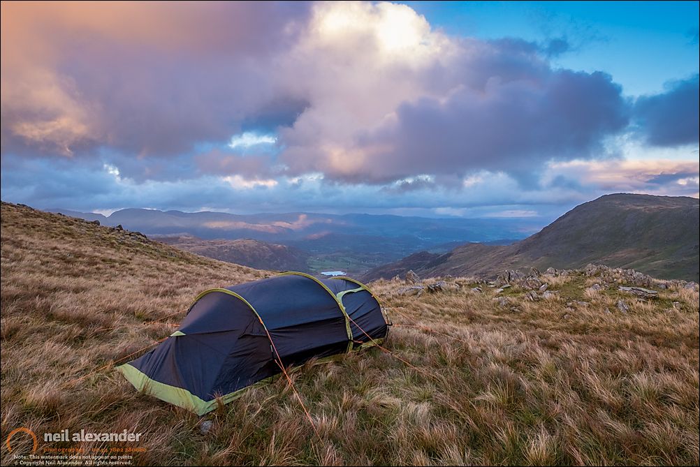 My tent pitched at Hell Gill Pike