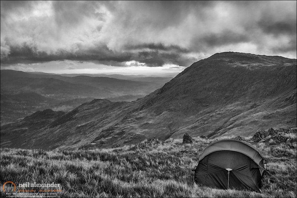 My tent pitched at Hell Gill Pike