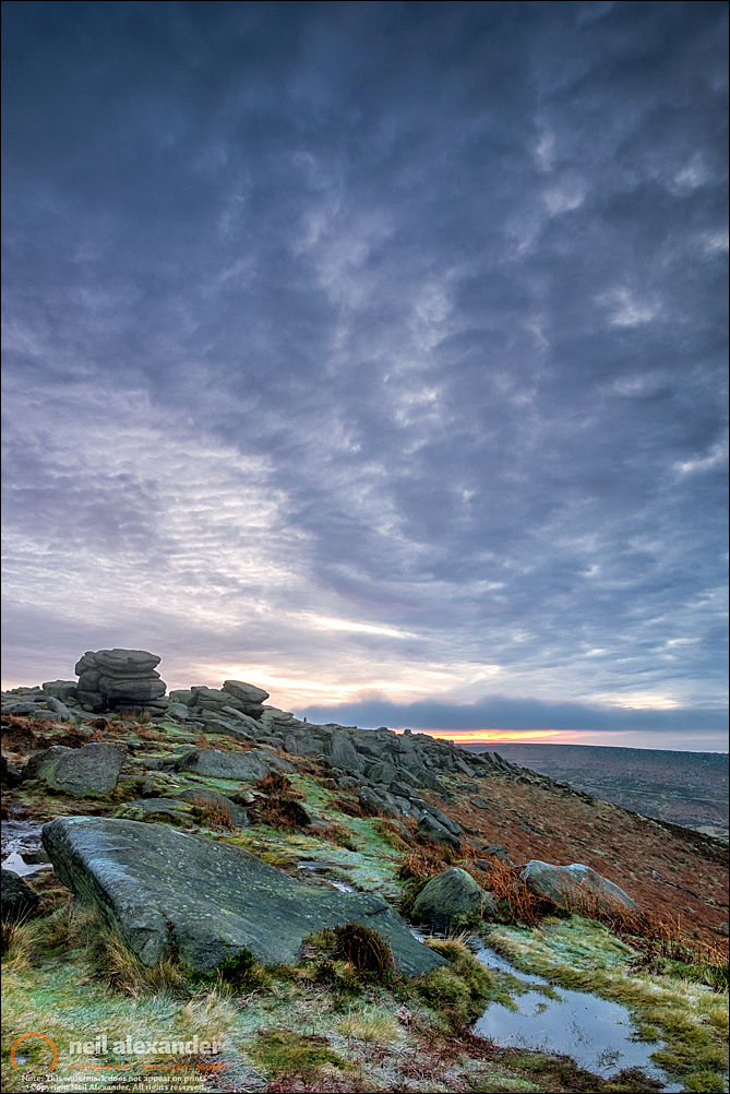Higger Tor in the High Peaks at dawn