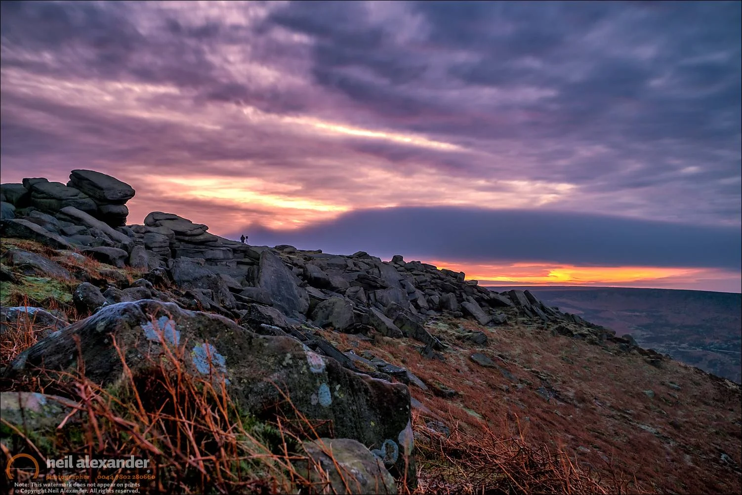 Higger Tor in the High Peaks at dawn.