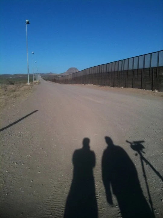 Myself (left) and Thomas Starich (right) at the US/MExico border, Douglas Arizona