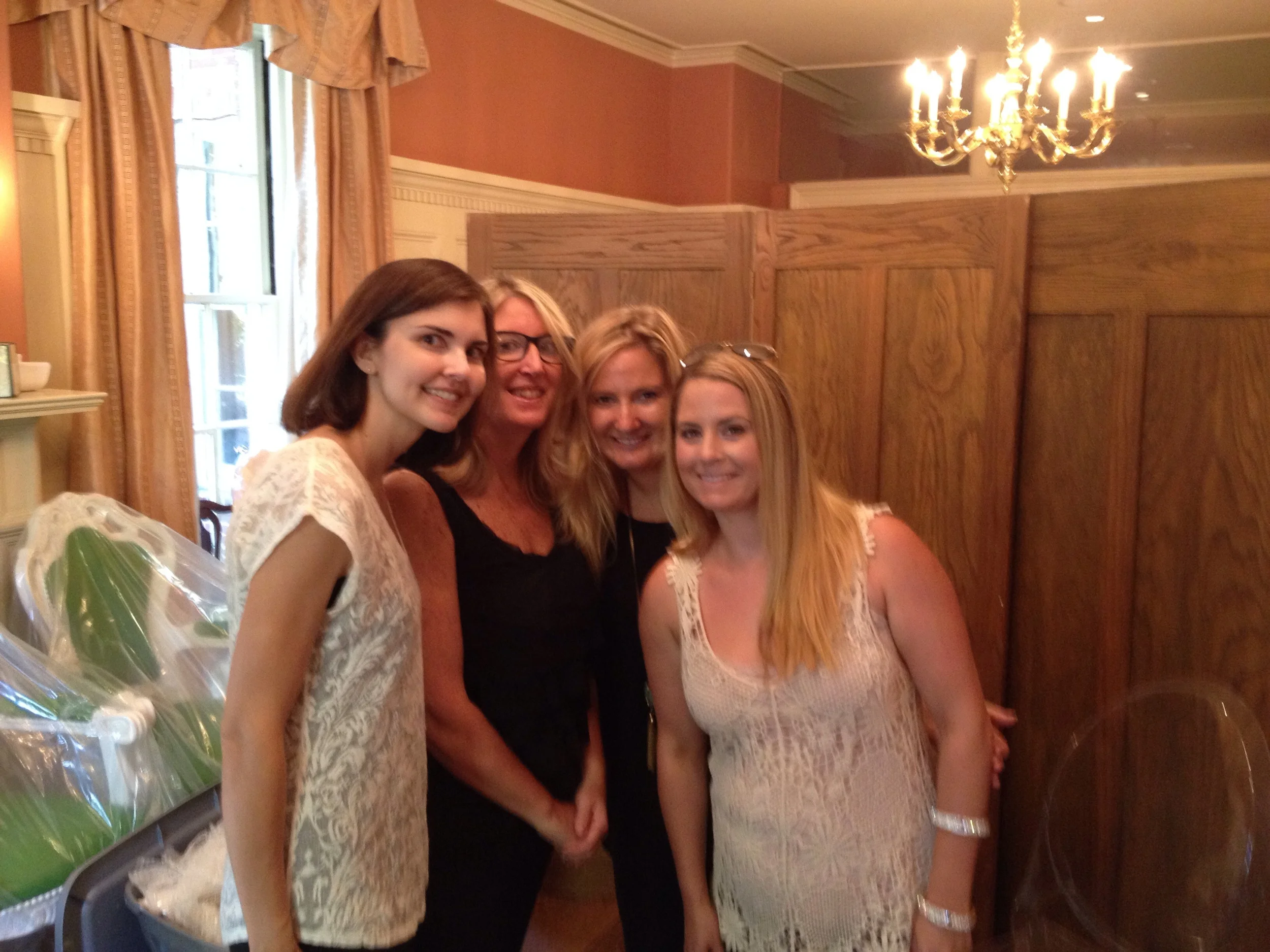 Sarah and Amy from Bliss Celebrations, along with Caitlin and Erica from Reverie Gallery getting ready for the shoot. 