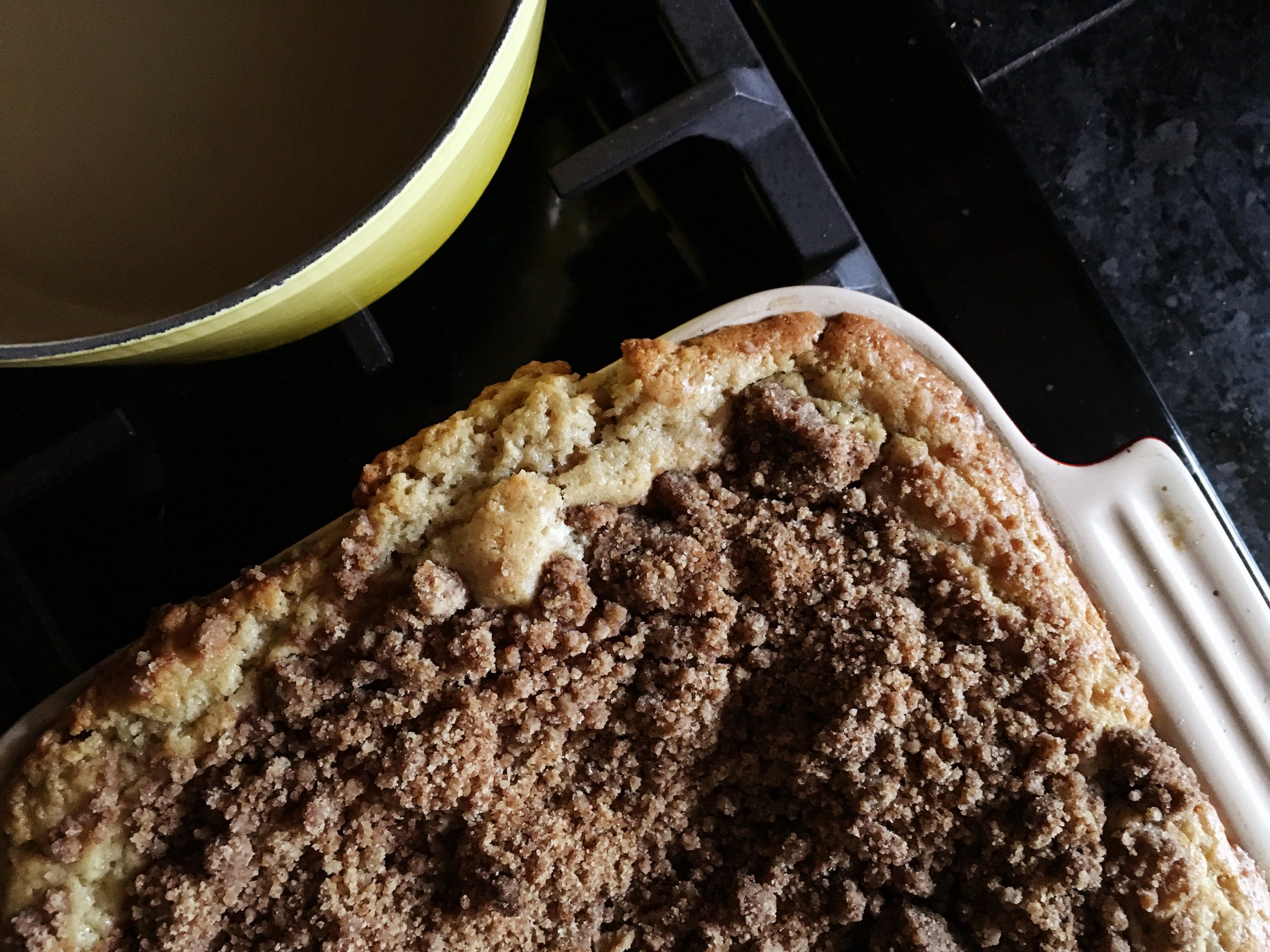 Coffee cake, crumb topped