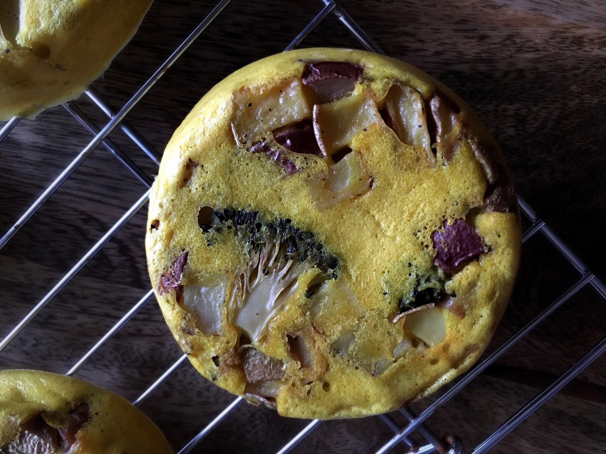 Stuffed mini tofu omelet close-up