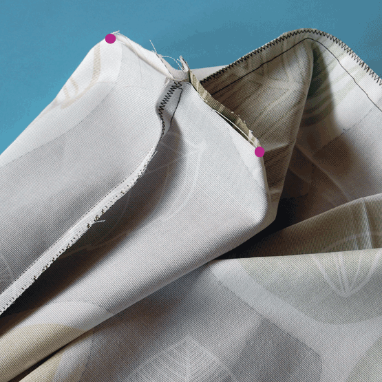 Fold in corner