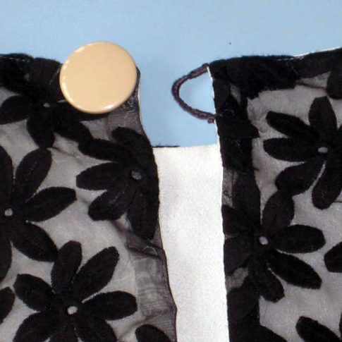Sew button and thread loop