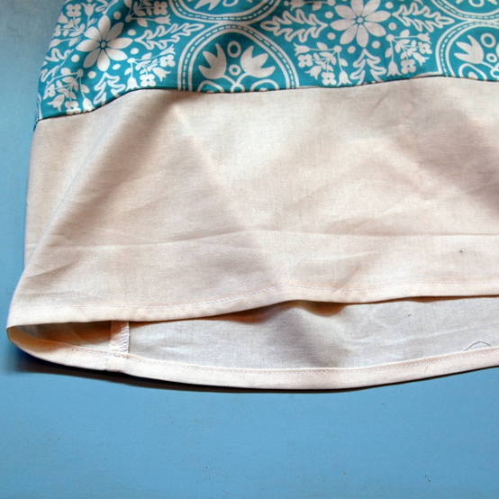 Hem bottom edge