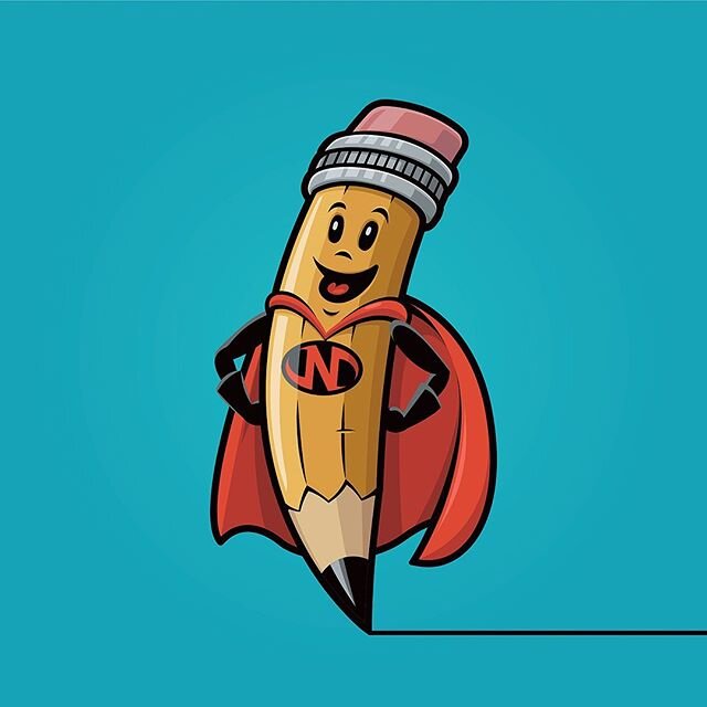 Should I adopt this cute superhero as my company mascot? I&rsquo;m old school and still use pencils to draw. Swipe to see an appropriate example which is the earliest sketch of this character in my sketchbook.
#superhero #characterdesign #vectorart #