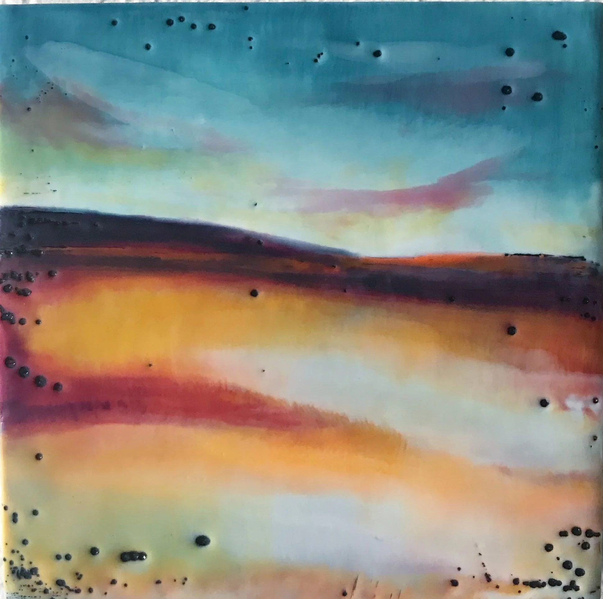 Encaustic on wood panel 6” x 6” 2018