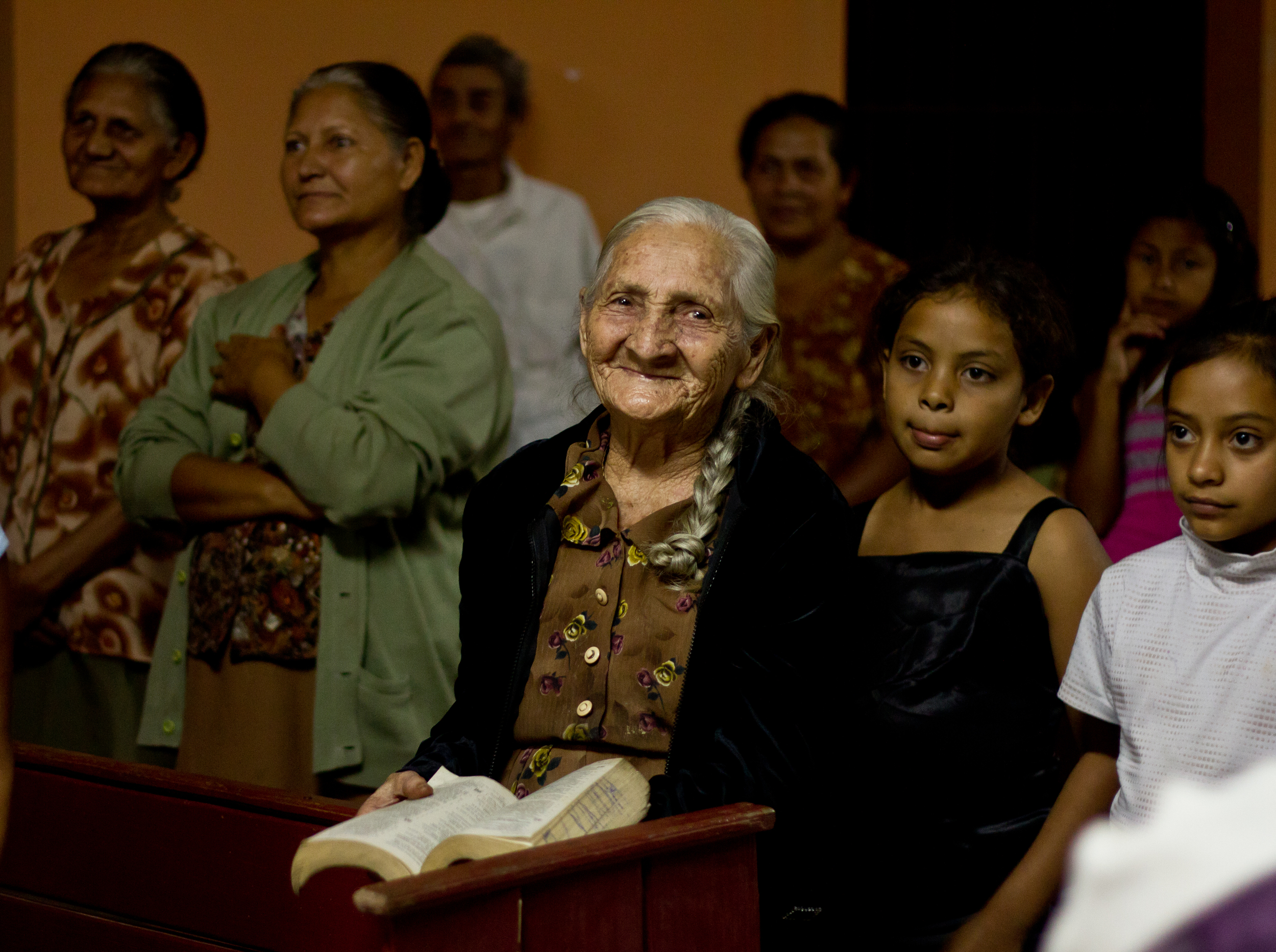  Members of Iglesia Bautista Nueva Vida participate in a Saturday evening youth group service in Danlí, Honduras.&nbsp; 