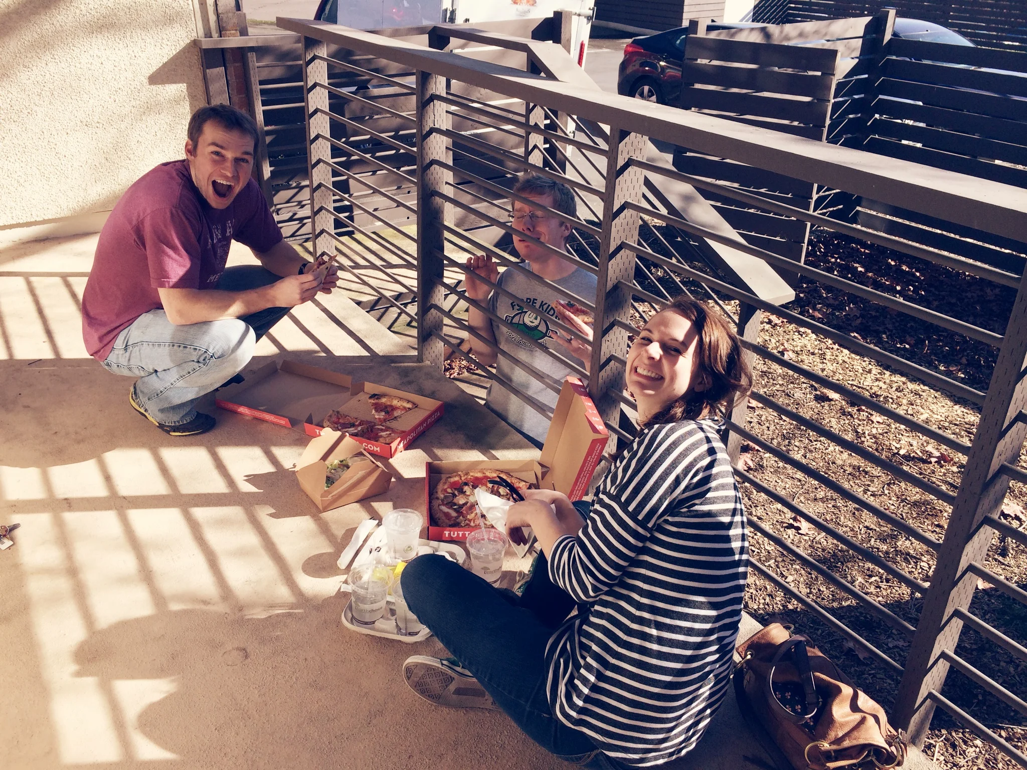Tutta Bella on our new PORCH next to our new YARD!