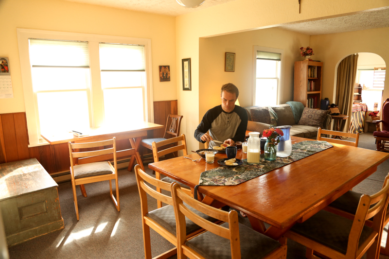 Guest house breakfast. See that milk on the table? That came from the cows out back. RAW MILK. AMAZING. 