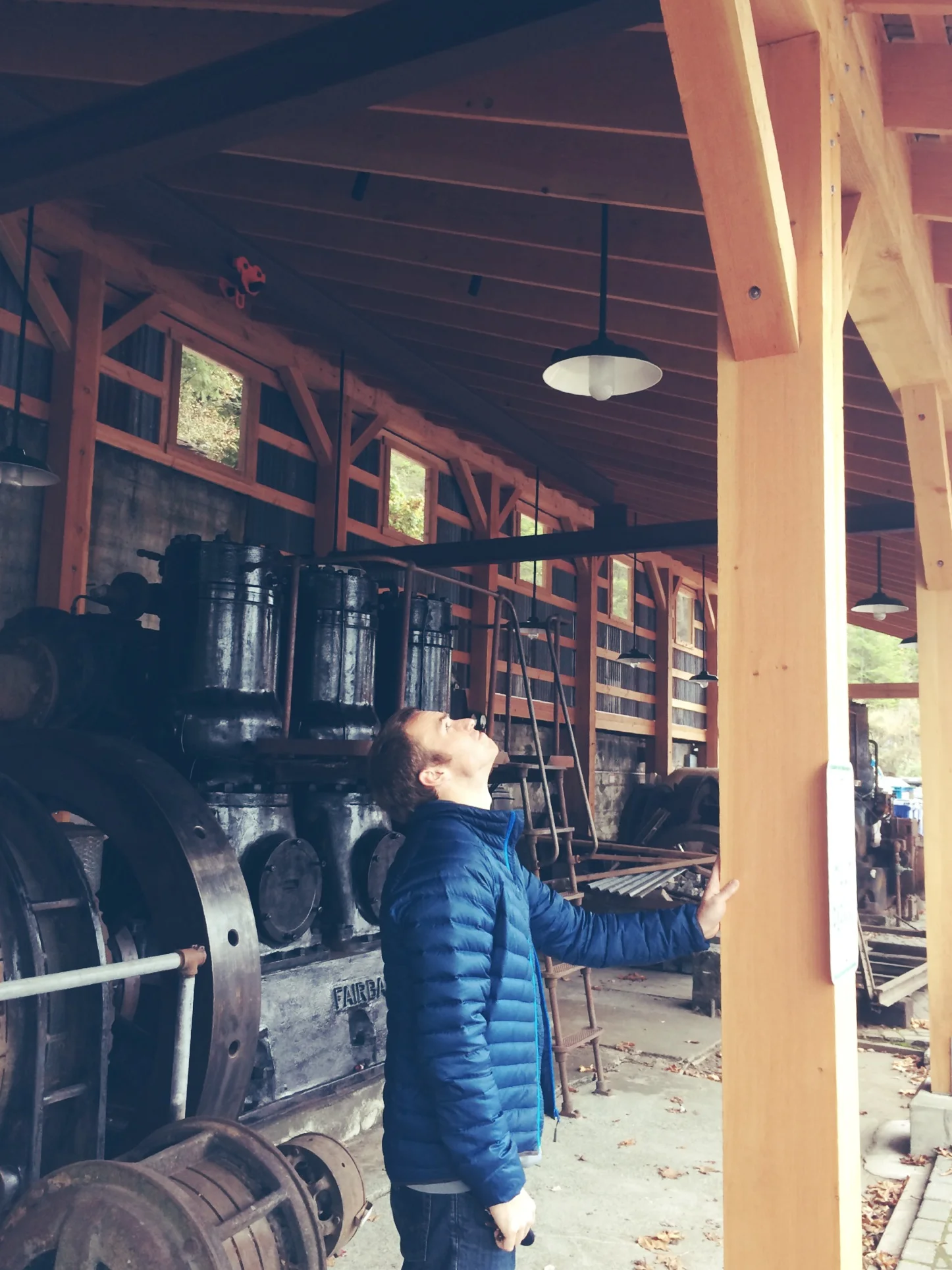Dave has been reading a lot about timber framing, so he stops to admire it whenever he sees it. 