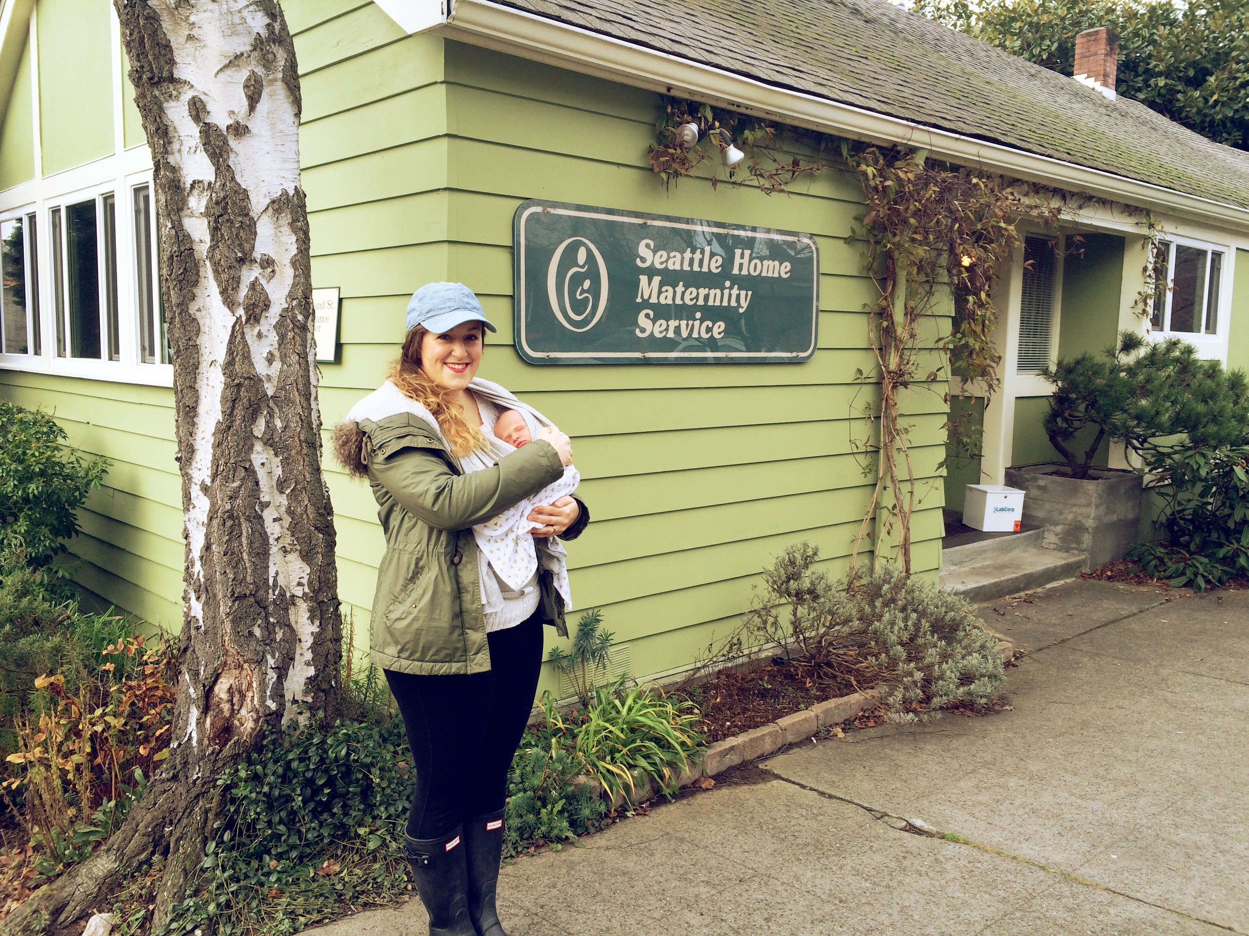 This is the birth center where Esther was born! It's two blocks from our apartment, so Esther didn't actually go home in a carseat — she went in Grandma's arms at 6am. 