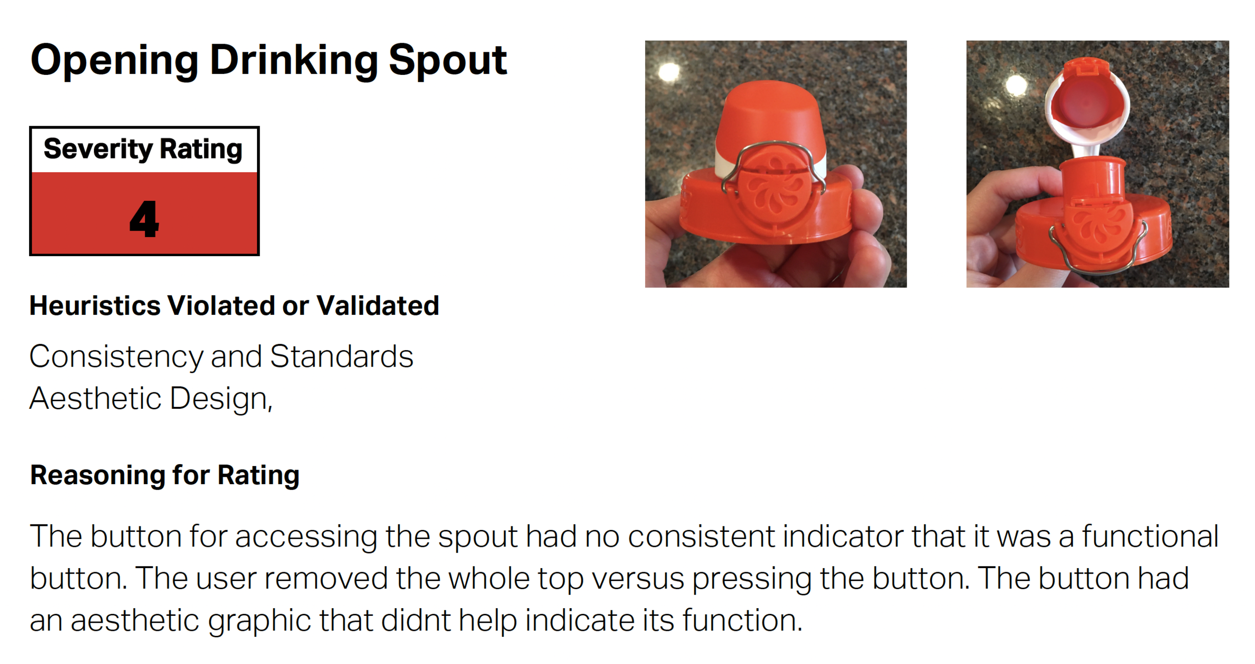 Snapshot of Heuristic Evaluation