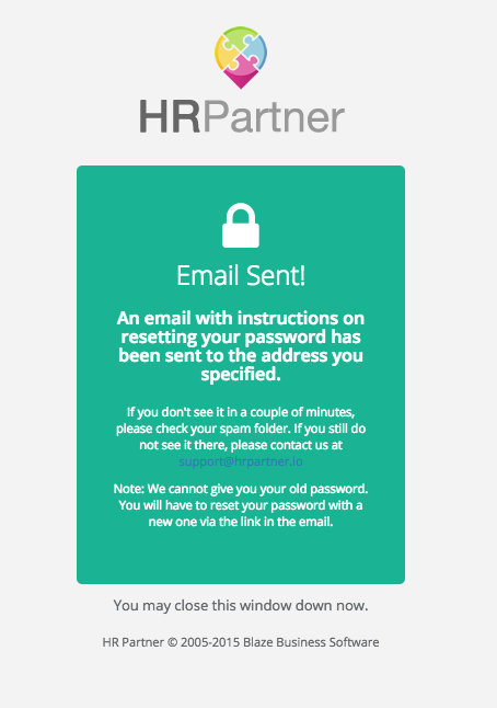 Aaaand - dead end! No going back, no going forward. Just close the browser window and wait to open another one automatically when you get the email...