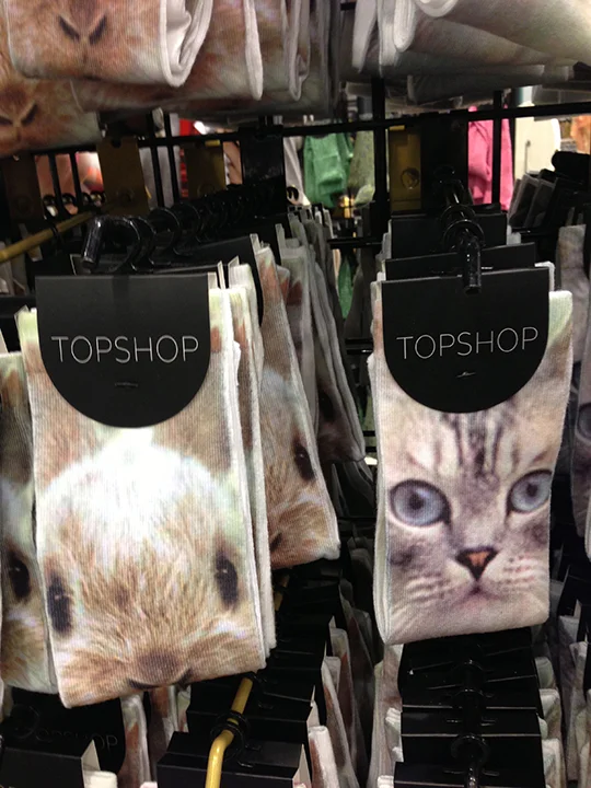 To finish the look super cute printed kitty and bunny socks