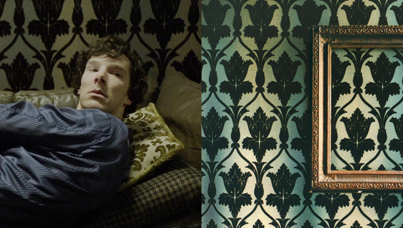 Sherlocks living room- Nureyev wallpaper 