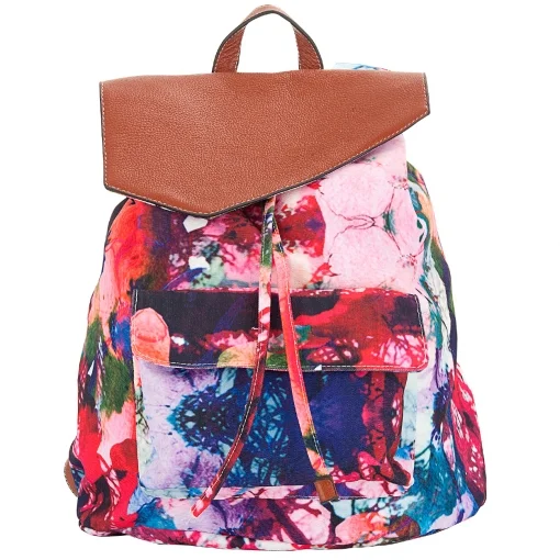  Front Row Society remist tie dye-rucksack. Love the asymmetric leather flap!