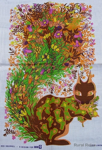 Squirrel tea towel