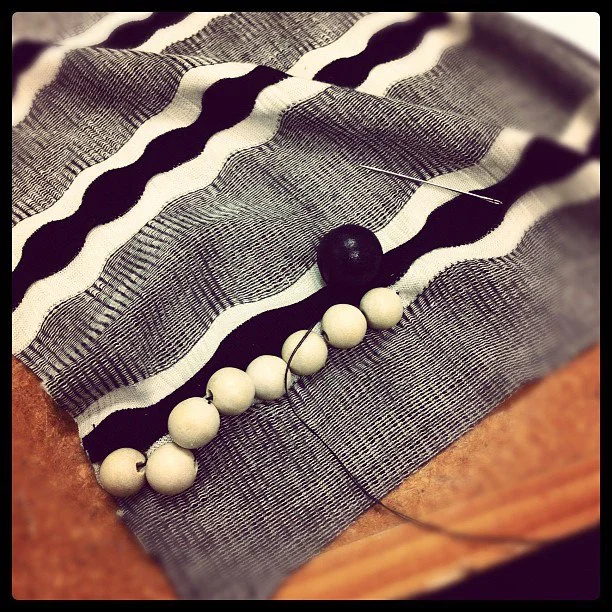 Wooden beading.