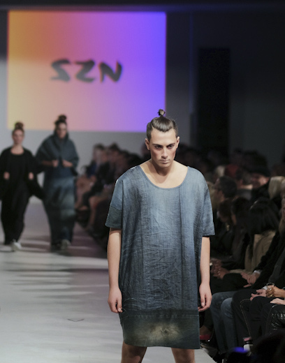 The Canberran " A fabulous collection showing the possibilities of sustainable fashion, featuring garments in either black or upcyled denim formed into strong yet simple pieces."