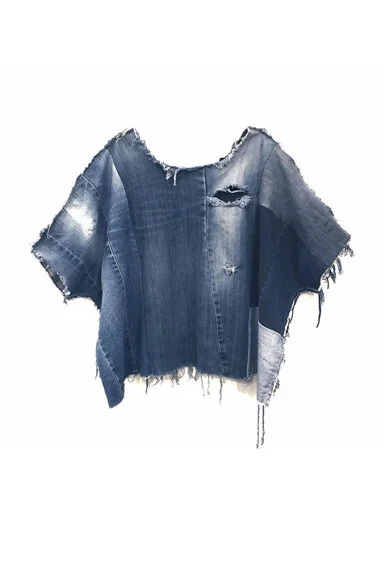 RAW Denim Batwing Crop Top 