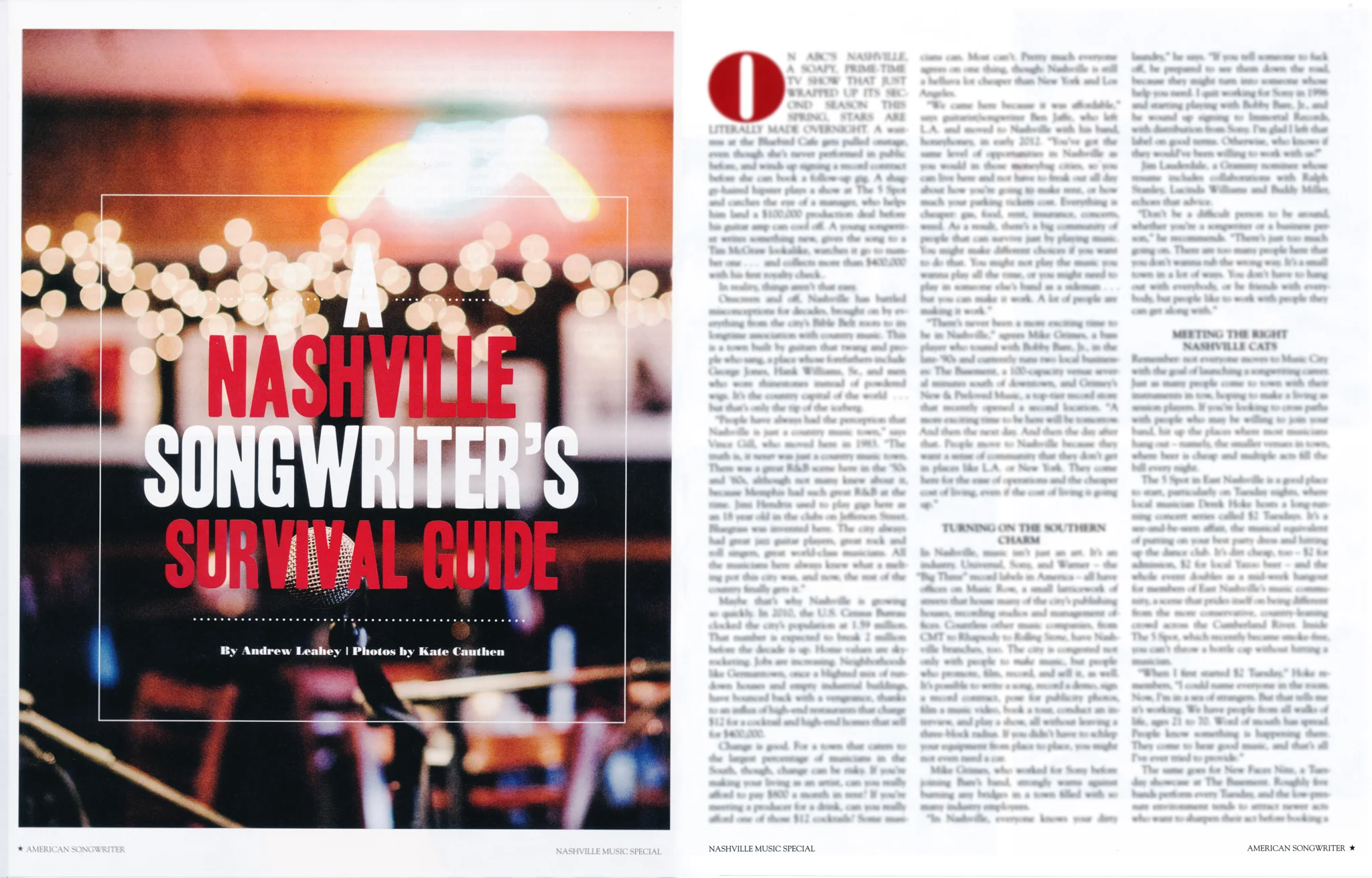 American Songwriter Magazine, July-August 2014.