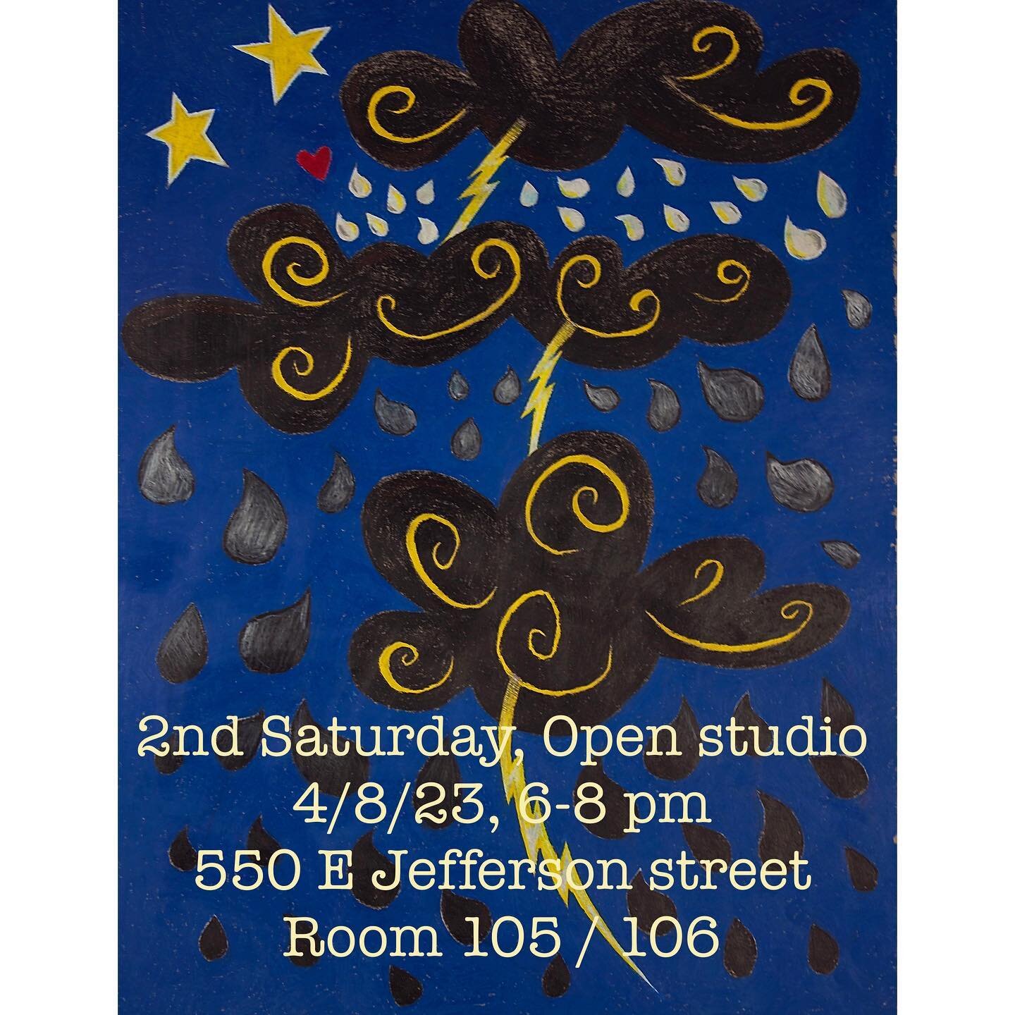 Open studio, tomorrow evening, 4/8/23 from 6-8 pm, bring your ibuprofen, it&rsquo;s gonna be a good time!
.
#art #artist #artwork #artistsoninstagram #draw #drawing #drawings #paint #painter #painting #paintings #🖤