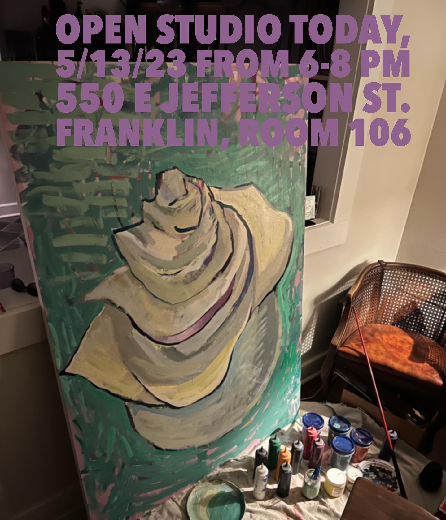 Open studio this evening, 5/13/23 from 6-8 pm, 550 E Jefferson in Franklin room #106
.
#art #artist #artwork #paint #painting #paintings #flower #giantflowerpainting
#abstract #abstractart #abstractartist #abstractpainting #nonobjective #nonobjective